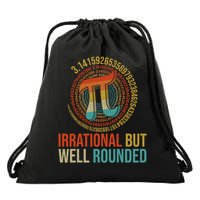 Pi Day Math Lover Apparel Irrational But Well-Rounded Pi Digits Design   Drawstring Bag