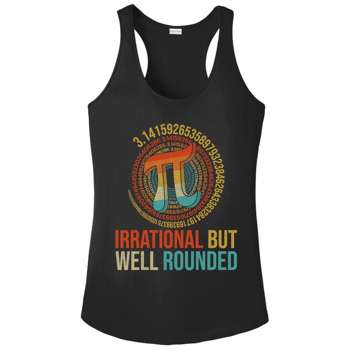 Pi Day Math Lover Apparel Irrational But Well-Rounded Pi Digits Design   Ladies PosiCharge Competitor Racerback Tank