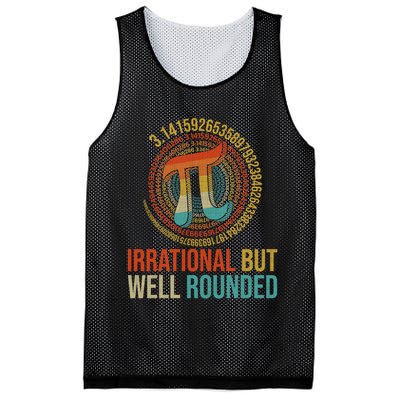 Pi Day Math Lover Apparel Irrational But Well-Rounded Pi Digits Design   Mesh Reversible Basketball Jersey Tank