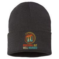 Pi Day Math Lover Apparel Irrational But Well-Rounded Pi Digits Design   Sustainable Knit Beanie
