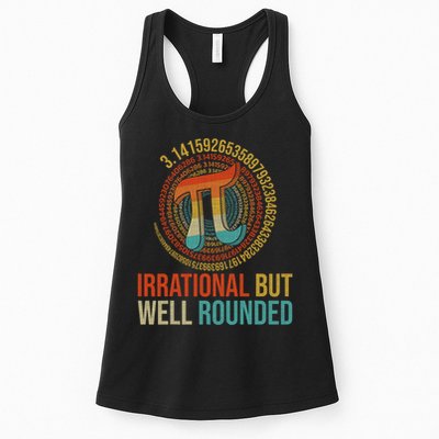 Pi Day Math Lover Apparel Irrational But Well-Rounded Pi Digits Design   Womens Tank Top