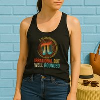 Pi Day Math Lover Apparel Irrational But Well-Rounded Pi Digits Design   Womens Tank Top