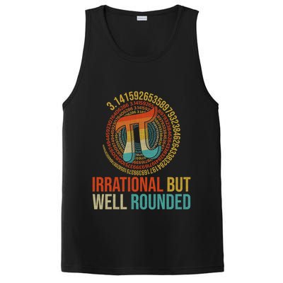 Pi Day Math Lover Apparel Irrational But Well-Rounded Pi Digits Design   PosiCharge Competitor Tank