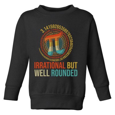 Pi Day Math Lover Apparel Irrational But Well-Rounded Pi Digits Design   Toddler Sweatshirt