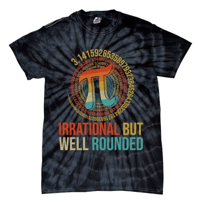 Pi Day Math Lover Apparel Irrational But Well-Rounded Pi Digits Design   Tie-Dye T-Shirt