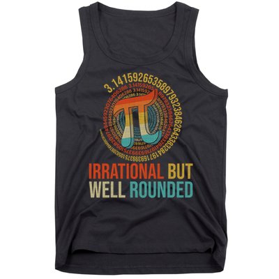 Pi Day Math Lover Apparel Irrational But Well-Rounded Pi Digits Design   Tank Top