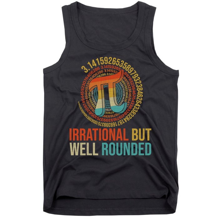 Pi Day Math Lover Apparel Irrational But Well-Rounded Pi Digits Design   Tank Top