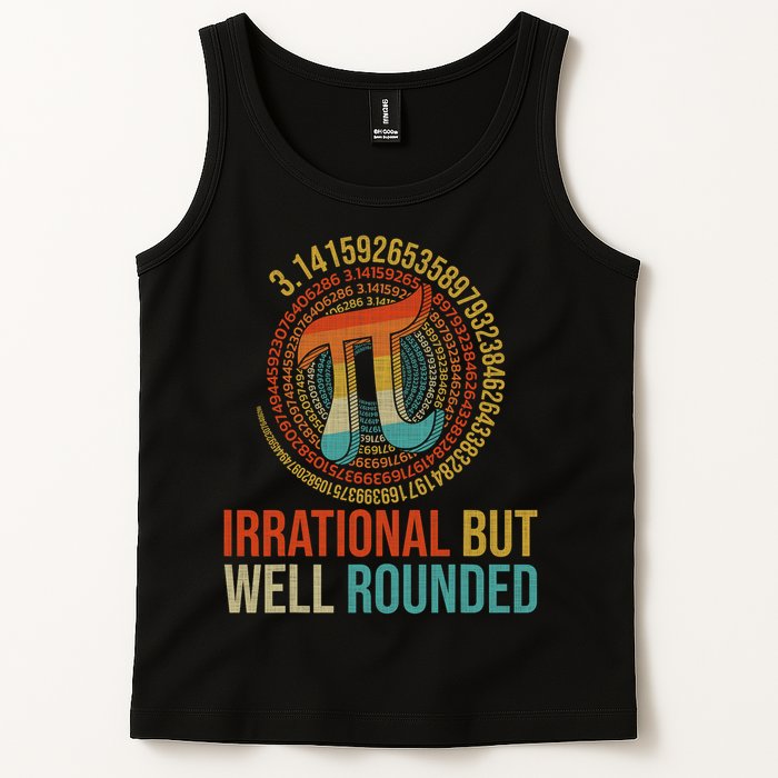 Pi Day Math Lover Apparel Irrational But Well-Rounded Pi Digits Design   Tank Top