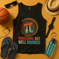 Pi Day Math Lover Apparel Irrational But Well-Rounded Pi Digits Design   Tank Top