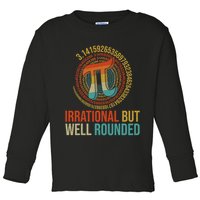 Pi Day Math Lover Apparel Irrational But Well-Rounded Pi Digits Design   Toddler Long Sleeve Shirt