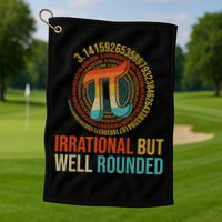 Pi Day Math Lover Apparel Irrational But Well-Rounded Pi Digits Design   Golf Towel