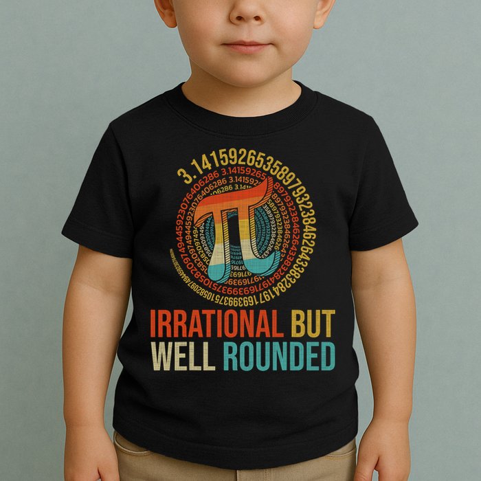 Pi Day Math Lover Apparel Irrational But Well-Rounded Pi Digits Design   Toddler T-Shirt