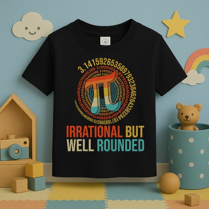 Pi Day Math Lover Apparel Irrational But Well-Rounded Pi Digits Design   Toddler T-Shirt