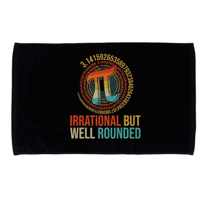 Pi Day Math Lover Apparel Irrational But Well-Rounded Pi Digits Design   Microfiber Hand Towel