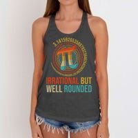 Pi Day Math Lover Apparel Irrational But Well-Rounded Pi Digits Design   Women's Knotted Racerback Tank