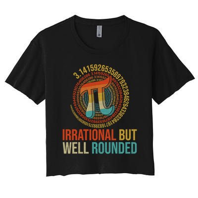 Pi Day Math Lover Apparel Irrational But Well-Rounded Pi Digits Design   Crop Top