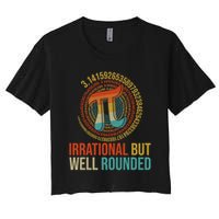 Pi Day Math Lover Apparel Irrational But Well-Rounded Pi Digits Design   Crop Top