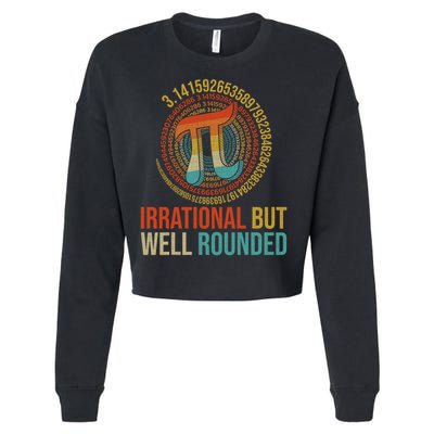 Pi Day Math Lover Apparel Irrational But Well-Rounded Pi Digits Design   Cropped Pullover Crew
