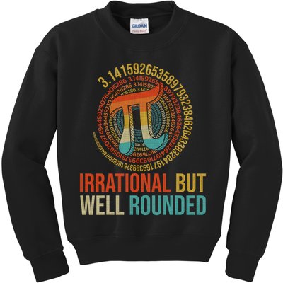 Pi Day Math Lover Apparel Irrational But Well-Rounded Pi Digits Design   Kids Sweatshirt