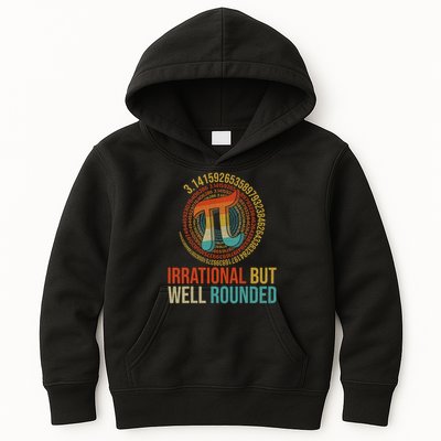 Pi Day Math Lover Apparel Irrational But Well-Rounded Pi Digits Design   Kids Hoodie