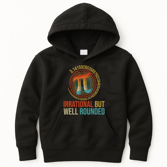 Pi Day Math Lover Apparel Irrational But Well-Rounded Pi Digits Design   Kids Hoodie