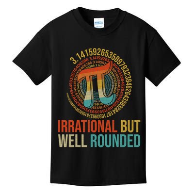 Pi Day Math Lover Apparel Irrational But Well-Rounded Pi Digits Design   Kids T-Shirt