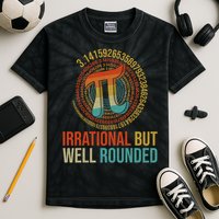 Pi Day Math Lover Apparel Irrational But Well-Rounded Pi Digits Design   Kids Tie-Dye T-Shirt