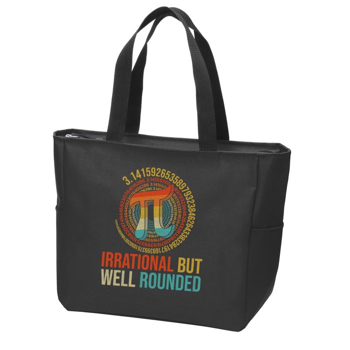 Pi Day Math Lover Apparel Irrational But Well-Rounded Pi Digits Design   Zip Tote Bag