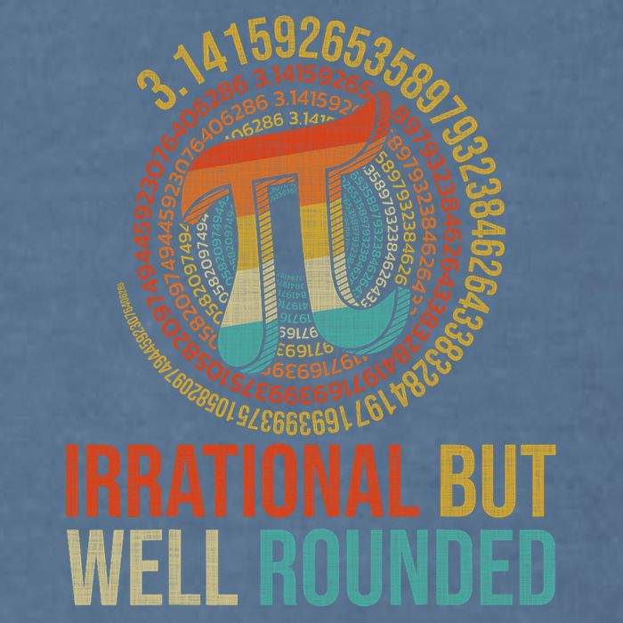 Pi Day Math Lover Apparel Irrational But Well-Rounded Pi Digits Design   Garment-Dyed Sweatshirt