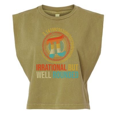 Pi Day Math Lover Apparel Irrational But Well-Rounded Pi Digits Design   Garment-Dyed Women's Muscle Tee