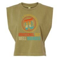 Pi Day Math Lover Apparel Irrational But Well-Rounded Pi Digits Design   Garment-Dyed Women's Muscle Tee