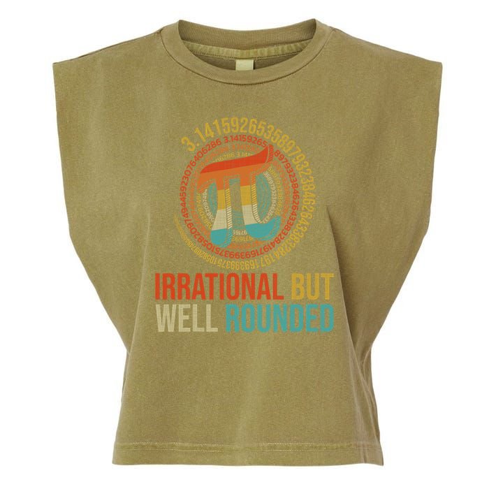 Pi Day Math Lover Apparel Irrational But Well-Rounded Pi Digits Design   Garment-Dyed Women's Muscle Tee