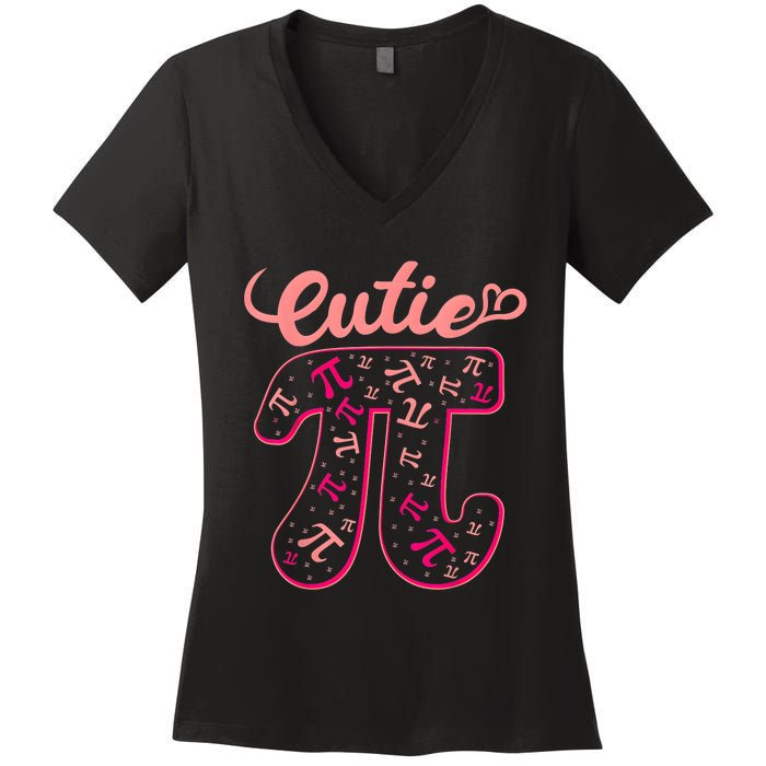 Pi Day Math Teacher Cutie Pi Women's V-Neck T-Shirt