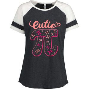 Pi Day Math Teacher Cutie Pi Enza Ladies Jersey Colorblock Tee