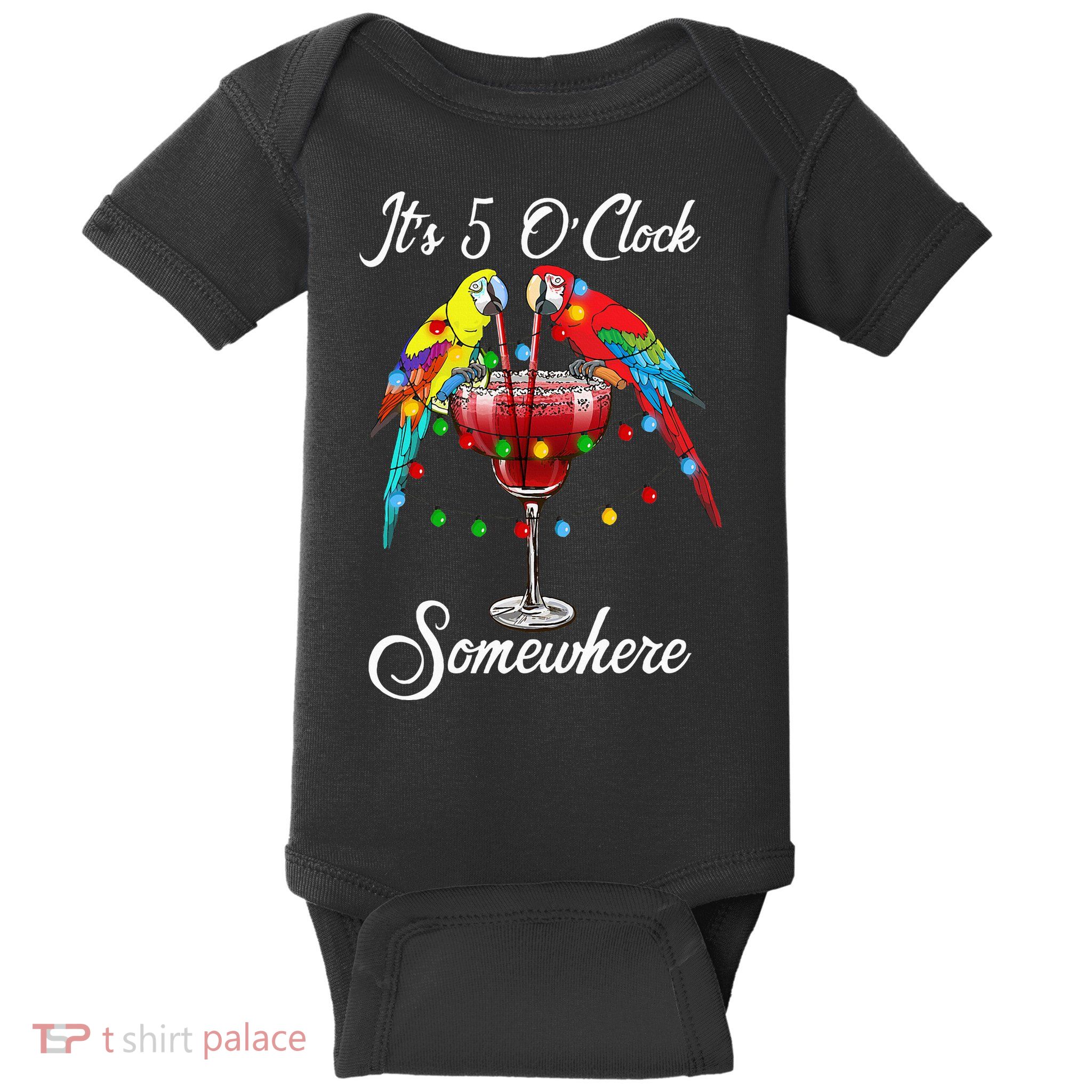 Parrots Drinking Margarita It's 5 O'clock Somewhere Baby Bodysuit