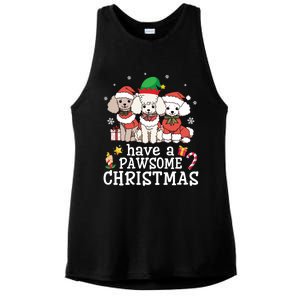 Poodle Dogs Merry Day Mother Father Have A Pawsome Christmas Gift Ladies PosiCharge Tri-Blend Wicking Tank