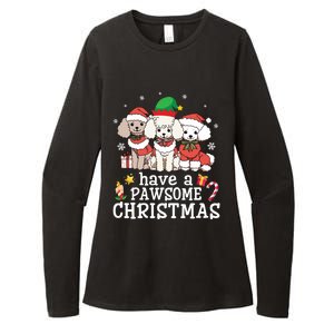 Poodle Dogs Merry Day Mother Father Have A Pawsome Christmas Gift Womens CVC Long Sleeve Shirt