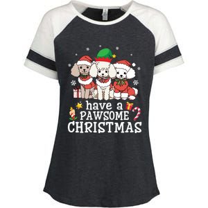 Poodle Dogs Merry Day Mother Father Have A Pawsome Christmas Gift Enza Ladies Jersey Colorblock Tee