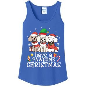 Poodle Dogs Merry Day Mother Father Have A Pawsome Christmas Gift Ladies Essential Tank