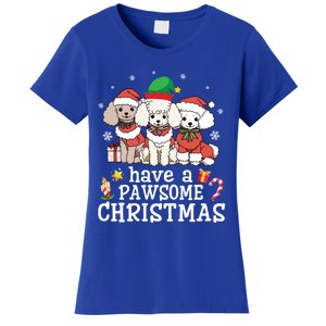 Poodle Dogs Merry Day Mother Father Have A Pawsome Christmas Gift Women's T-Shirt