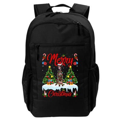 Pointing Dog Merry Christmas Tree Lighting Pointing Dog Xmas Daily Commute Backpack