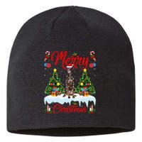 Pointing Dog Merry Christmas Tree Lighting Pointing Dog Xmas Sustainable Beanie