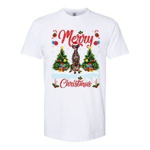 Pointing Dog Merry Christmas Tree Lighting Pointing Dog Xmas Softstyle CVC T-Shirt