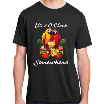 Parrots Drinking Margarita Its 5 Oclock Somewhere Funny Adult ChromaSoft Performance T-Shirt