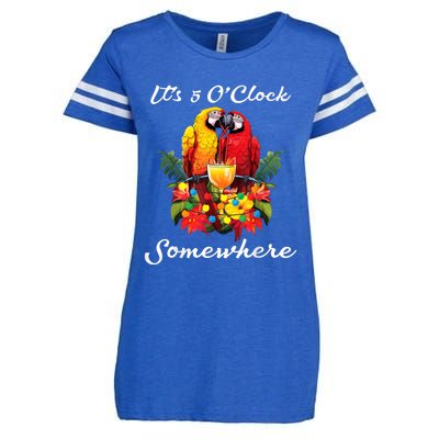 Parrots Drinking Margarita Its 5 Oclock Somewhere Funny Enza Ladies Jersey Football T-Shirt