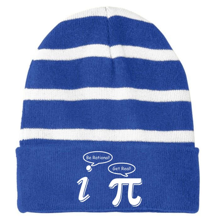 Pi Day Math Teacher Funny Striped Beanie with Solid Band