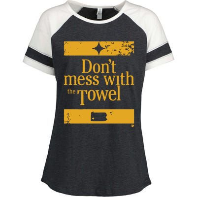 Pittsburgh Don’T Mess With The Towel Enza Ladies Jersey Colorblock Tee