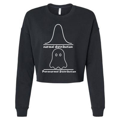 Paranormal Distribution Math Statistics Funny Ghost Math Great Gift Cropped Pullover Crew