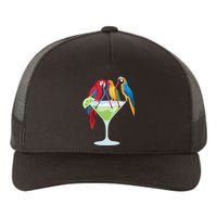 Parrots Drinking Margarita Tropical Vacation Hawaiian Birds Yupoong Adult 5-Panel Trucker Hat