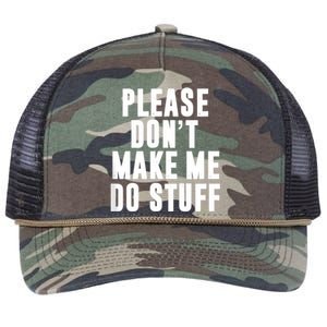 Please DonT Make Me Do Stuff For Lazy Teenager Retro Rope Trucker Hat Cap